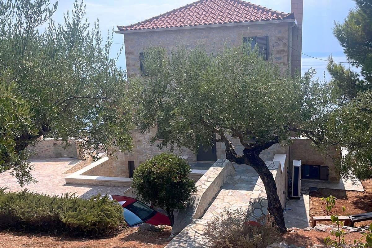 The house seen from the olive grove that surrounds it.